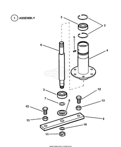 Spindle Assembly Diagram and Parts List for 7800669 (107280340)(2010) Briggs and Stratton Lawn Tractor